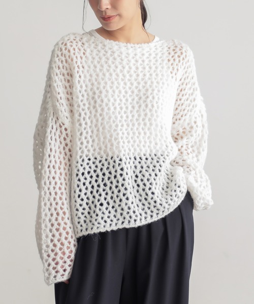 for/c（フォーシー） ニット セーター モヘアライクヘアリーメッシュ