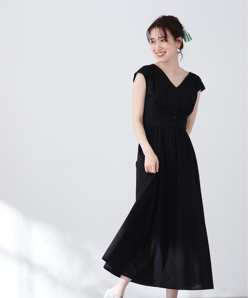 「N.（N. Natural Beauty Basic）」 ノースリーブワンピース MEDIUM グリーン レディース_画像4