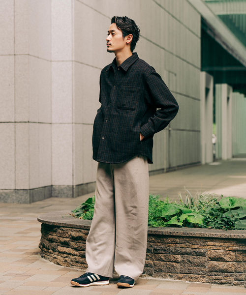 EDIFICE（エディフィス） シャツ コットン ツイード リングドット