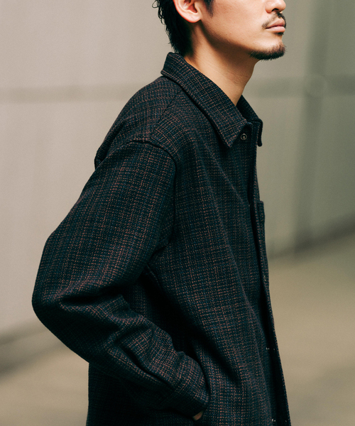 EDIFICE（エディフィス） シャツ コットン ツイード リングドット