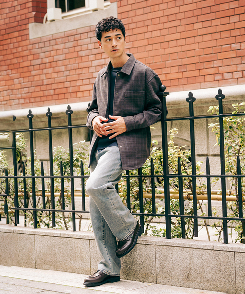 EDIFICE（エディフィス） シャツ コットン ツイード リングドット