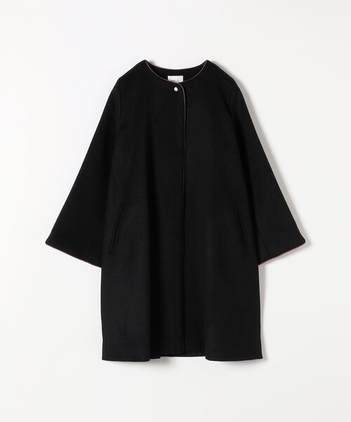 新品⭐ノーカラーコート⭐36(S)黒 NOBLE（ノーブル） ノーカラーコート 36 ブラック レディース