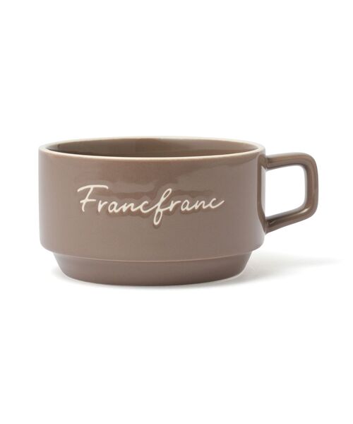 Francfranc（フランフラン） 食器 ロゴ リム スープカップ ブラウン