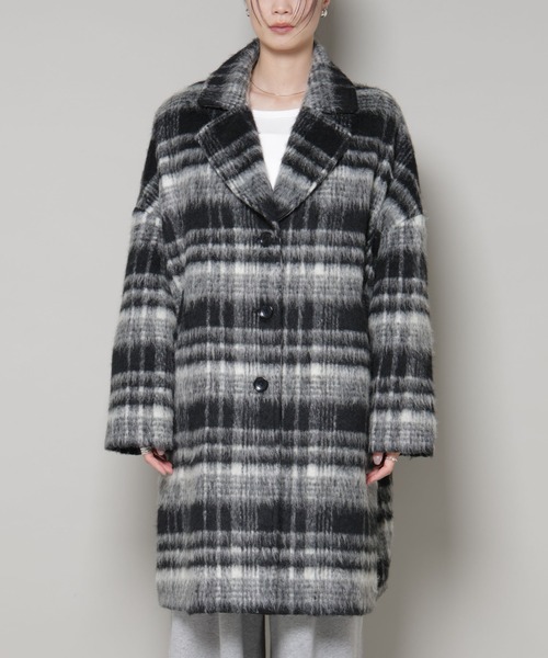 ★ナノユニバース LEE別注 チェック柄ショップコート M★