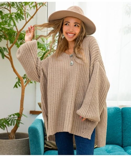 「anap mimpi」 長袖ニット FREE ベージュ レディース_画像7