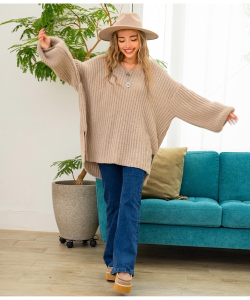 「anap mimpi」 長袖ニット FREE ベージュ レディース_画像9