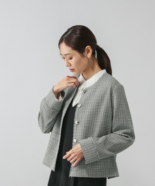 KAPITAL ノーカラー　テーラードジャケット　パッチワーク　ツイード KAPITAL ノーカラー テーラードジャケット パッチワーク ツイード