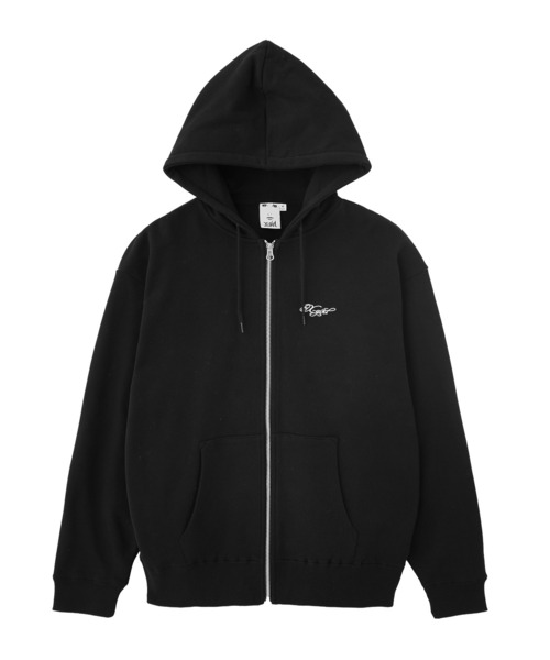 X-girl（エックスガール） パーカー RHINESTONE LOGO AND FACE ZIP UP