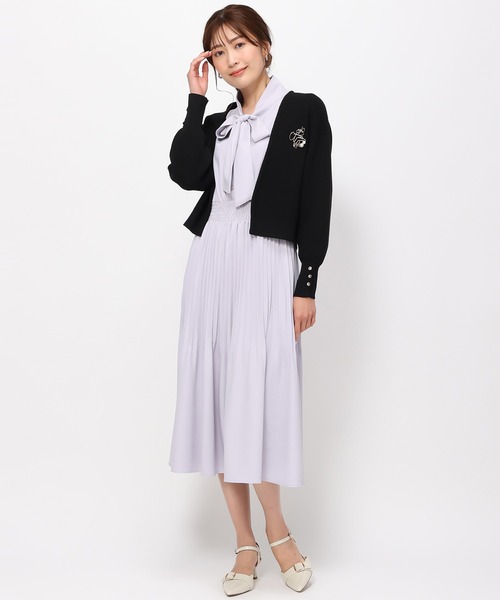 「MISCH MASCH」 ニットカーディガン フリ- グリーン レディース_画像4