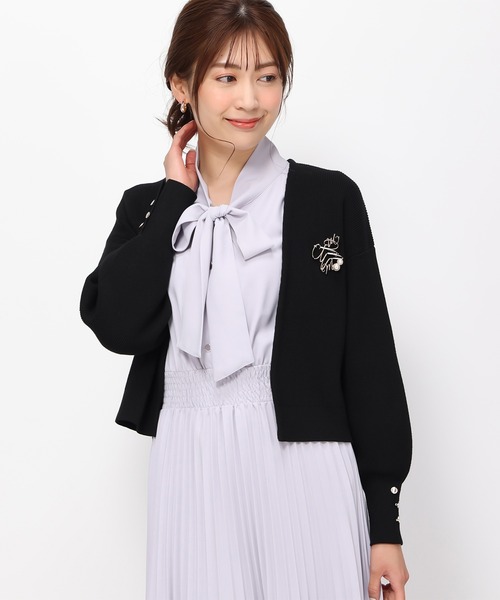 「MISCH MASCH」 ニットカーディガン フリ- グリーン レディース_画像5