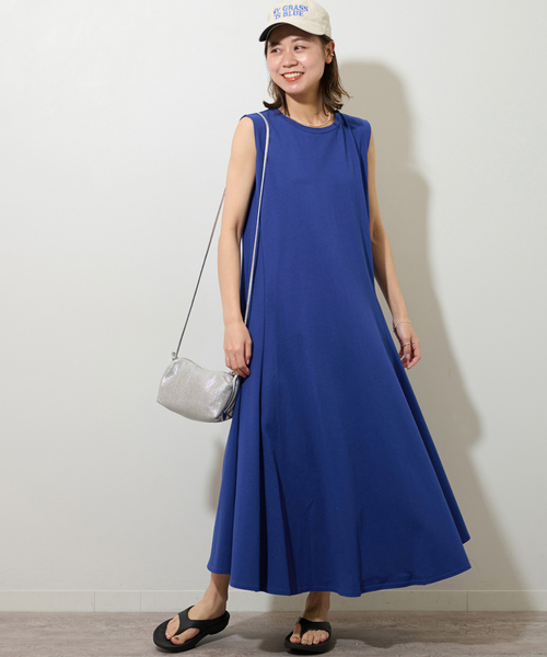 「JOURNAL STANDARD relume」 ノースリーブワンピース FREE ブルー レディース_画像3