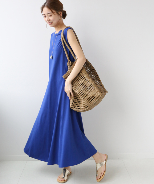 「JOURNAL STANDARD relume」 ノースリーブワンピース FREE ブルー レディース_画像8