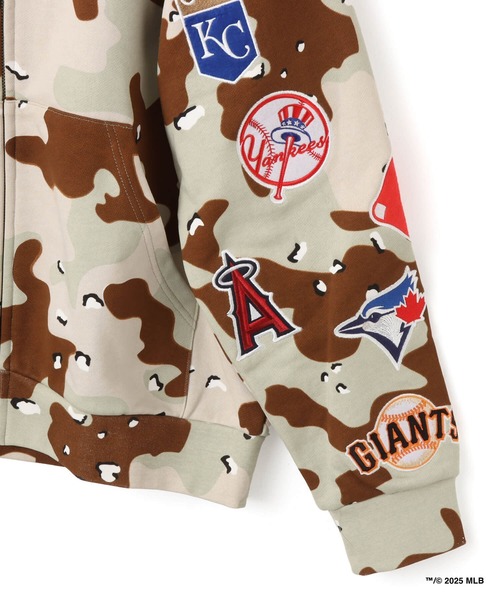 MLB パーカー atmos x MLB All Teams Patch Zip-up Hooded Sweatshirt
