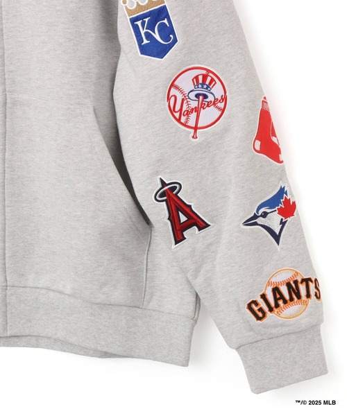 MLB パーカー atmos x MLB All Teams Patch Zip-up Hooded Sweatshirt