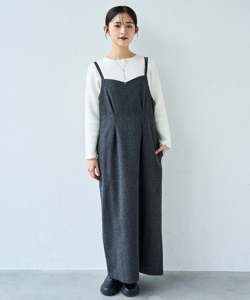 みみ MOUSSY | FRONT ZIP NYLON キャミドレス (ワンピース(ロング） ) |SHEL