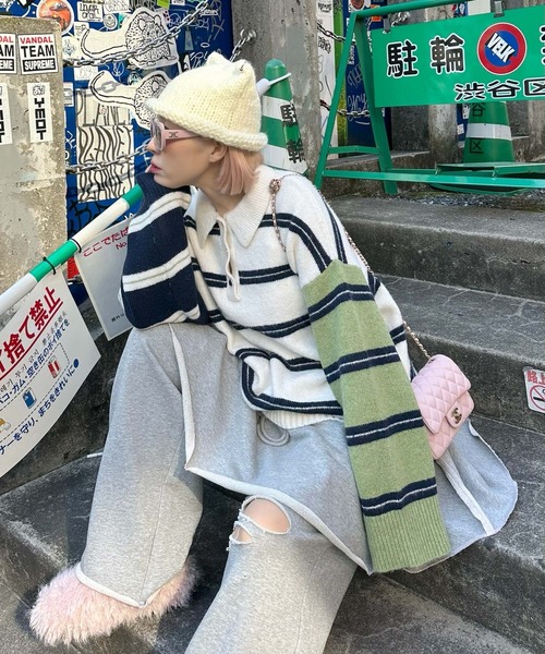 Alley Tokyo スウェットパンツ ジャージ ダメージスウェパンとフレア