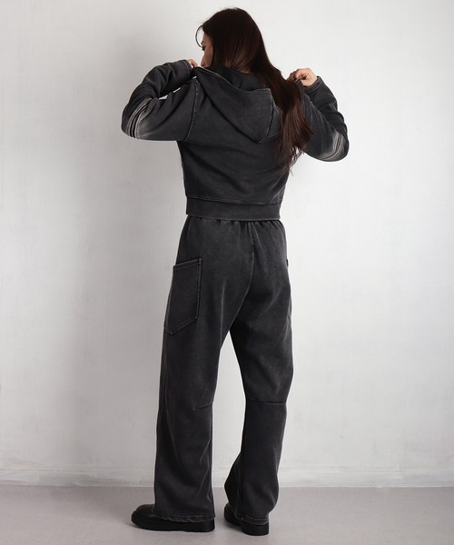 WESTSEA（ウエストシー） パーカー フェード加工 クロップド丈 フルZIP