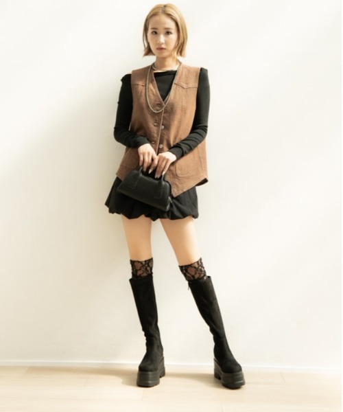 R＆E（アールアンドイー） ロングブーツ M ブラック レディース