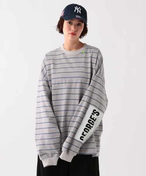 George's tシャツ エルボーパッチマルチボーダー メンズ レディース