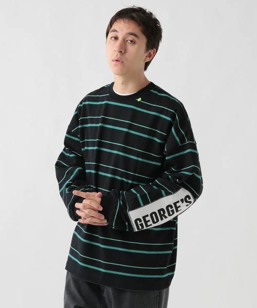 George's tシャツ エルボーパッチマルチボーダー メンズ レディース