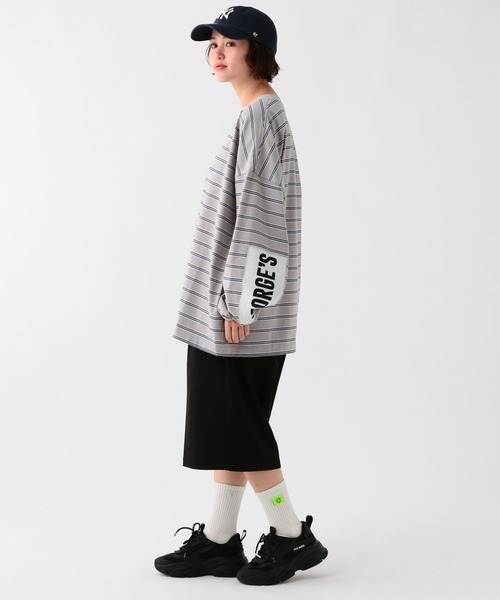 George's tシャツ エルボーパッチマルチボーダー メンズ レディース