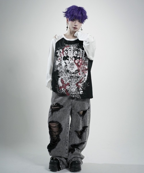 REFLEM（レフレム） tシャツ 「REFLEM/レフレム」スカルプリント