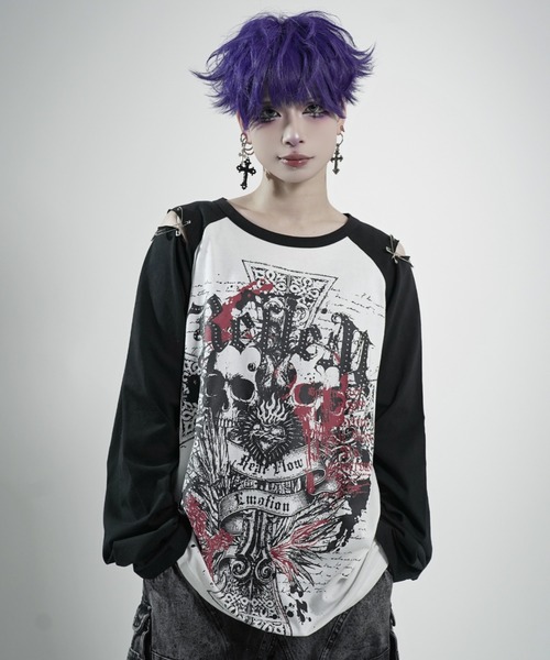 REFLEM（レフレム） tシャツ 「REFLEM/レフレム」スカルプリント