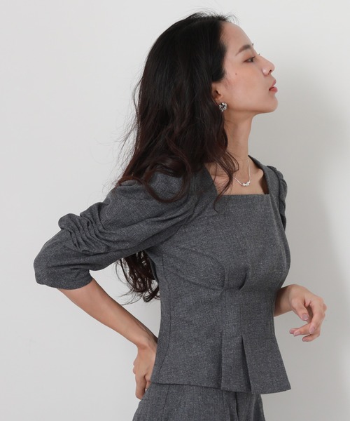 「Cheek」 7分袖ブラウス SMALL ネイビー レディース_画像2
