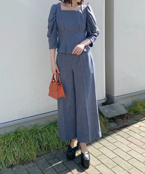 「Cheek」 7分袖ブラウス SMALL ネイビー レディース_画像6
