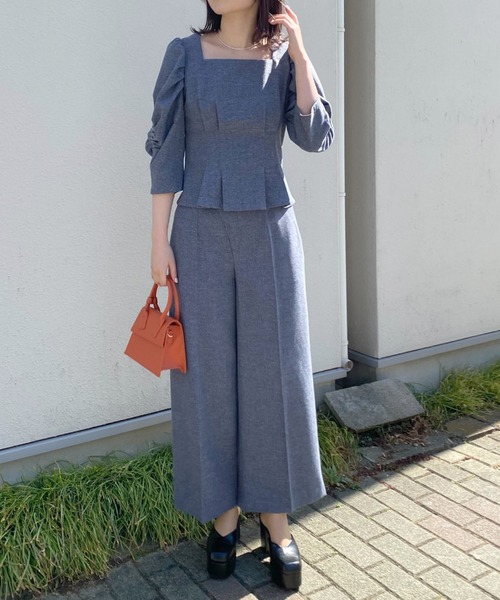 「Cheek」 7分袖ブラウス SMALL ネイビー レディース_画像8