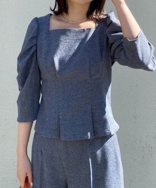 「Cheek」 7分袖ブラウス SMALL ネイビー レディース_画像9