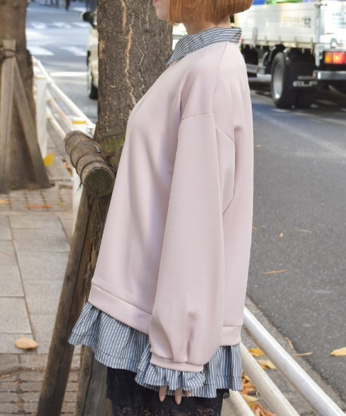 axes femme（アクシーズ ファム） チュニック ハーフジップレイヤード