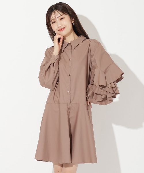 「AND COUTURE」 シャツワンピース FREE ブルー レディース_画像2