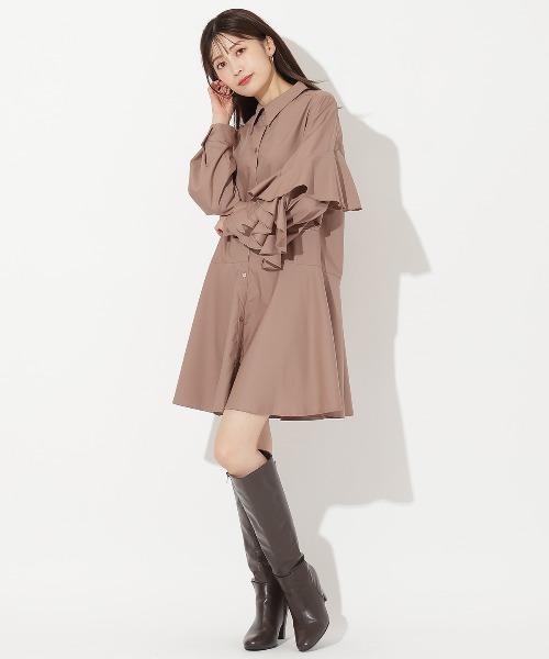 「AND COUTURE」 シャツワンピース FREE ブルー レディース_画像7