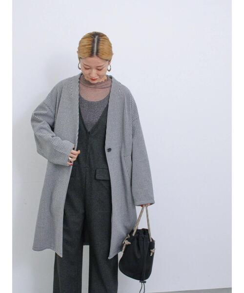 「Samansa Mos2 blue」 ノーカラーコート M オフホワイト レディース_画像4