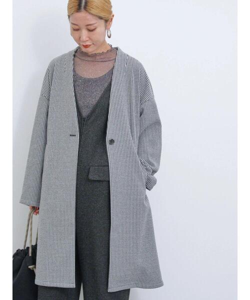 「Samansa Mos2 blue」 ノーカラーコート M オフホワイト レディース_画像6