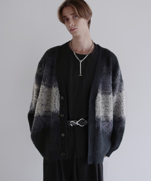 「SOCCE」 ニットカーディガン M ブラック メンズ_画像3