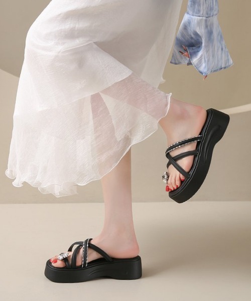 miniministore（ミニミニストア） 厚底 サンダル ミュール クロス
