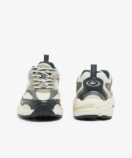 「LACOSTE」 ローカットスニーカー 24.5cm ホワイト×グリーン レディースの画像