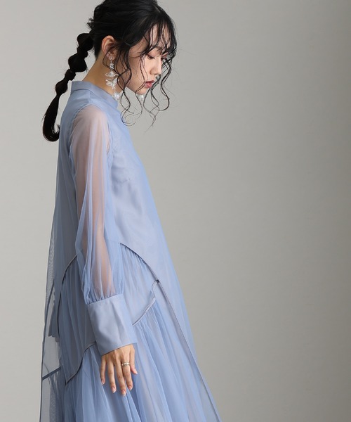「atlo」 長袖ワンピース L ベージュ レディースの画像