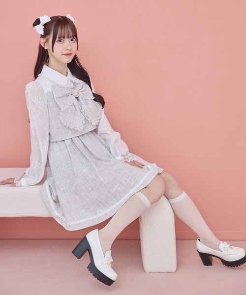 ROJITA（ロジータ） ワンピース リボンデザインツイードワンピース
