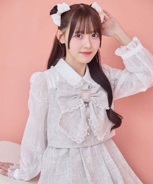ROJITA（ロジータ） ワンピース リボンデザインツイードワンピース