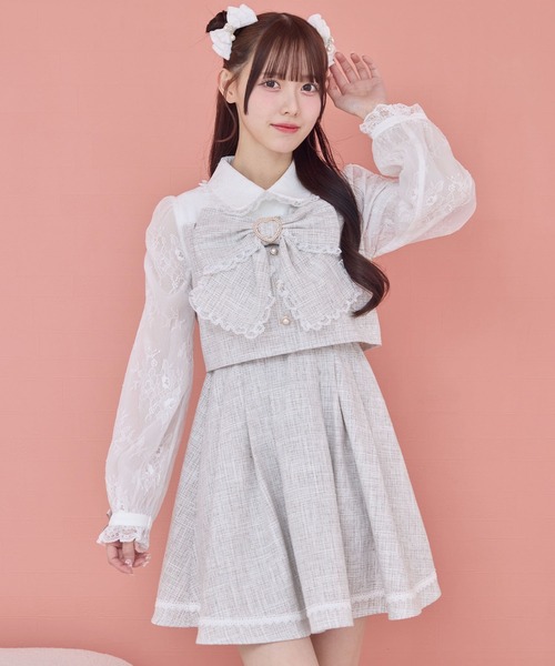 ROJITA（ロジータ） ワンピース リボンデザインツイードワンピース
