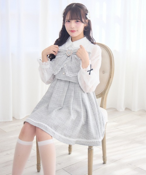 ROJITA（ロジータ） ワンピース リボンデザインツイードワンピース