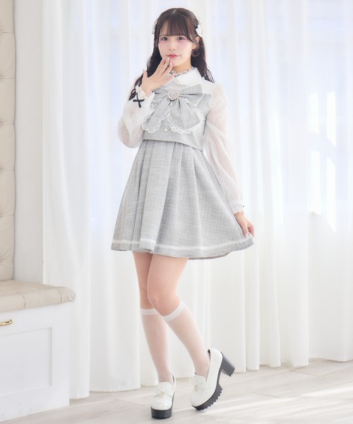 ROJITA（ロジータ） ワンピース リボンデザインツイードワンピース