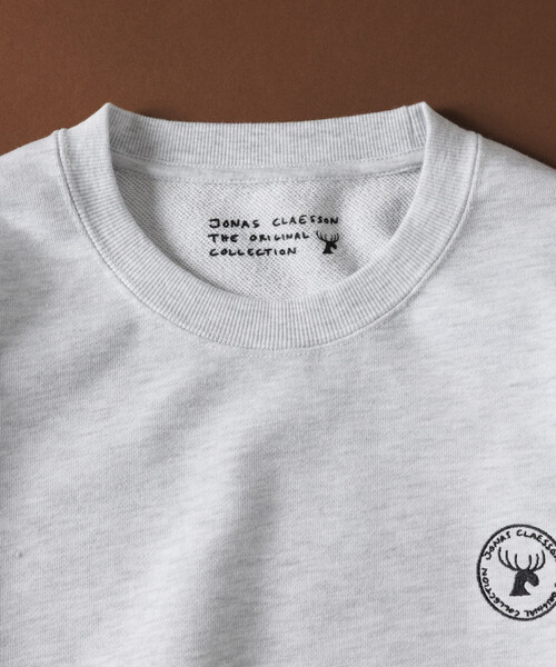 「Jonas Claesson」 スウェットカットソー LARGE チャコールグレー メンズ_画像3