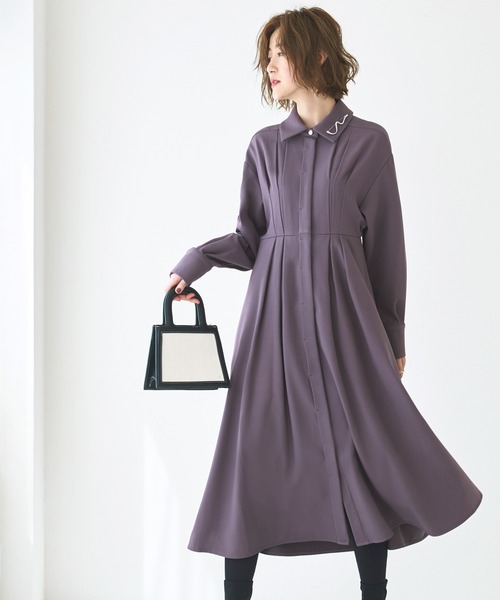 「RUIRUE BOUTIQUE」 シャツワンピース 5L ネイビー レディース_画像5