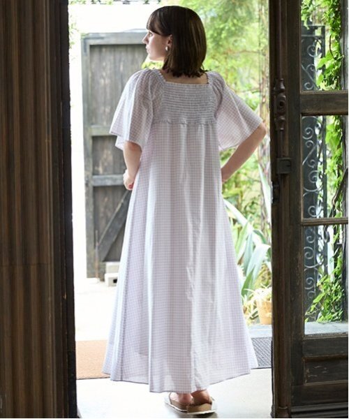 「petit main LIEN」 半袖ワンピース F ライトグレー レディース_画像3