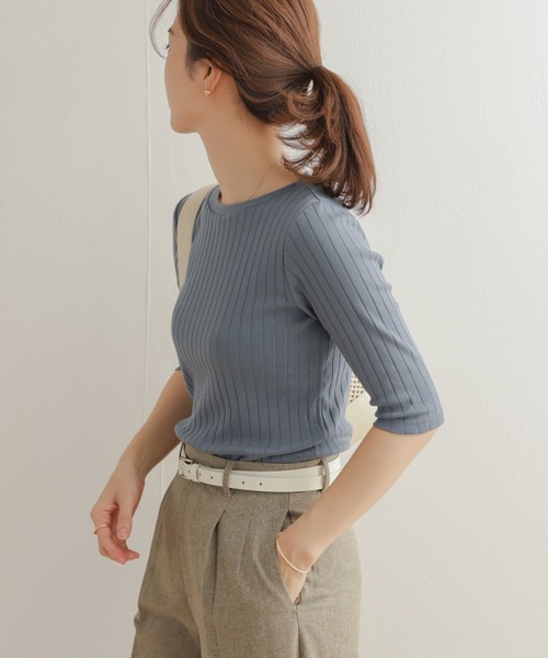 「URBAN RESEARCH DOORS」 7分袖カットソー MEDIUM ホワイト レディース_画像2