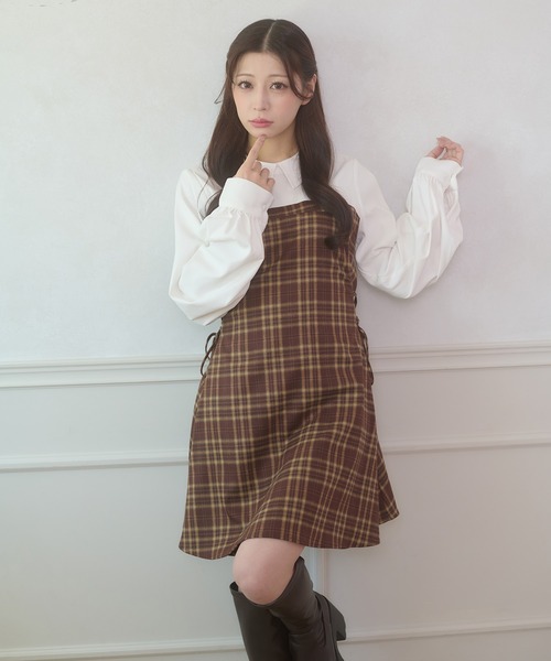 「Ambre Neige」 長袖ワンピース FREE ボルドー レディース_画像8